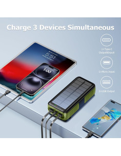Banco de Energía Solar 63200mAh Cargador Portátil Verde 2
