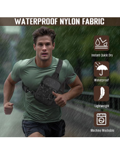 Bolsa de bandolera impermeable DEYACE negra para hombres 2