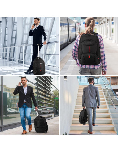 Mochila Rodante LIGSAN 45L para Laptop 43.94 cm Negra