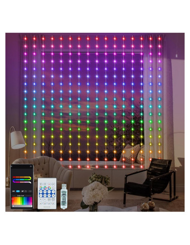 Luces de Cortina Inteligentes RGB 2.44m x 1.83m LumBelle 144LED