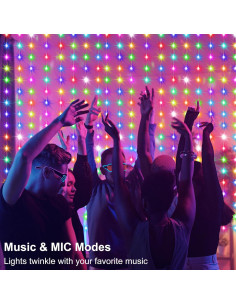 Luces de Cortina Inteligentes RGB 2.44m x 1.83m LumBelle 144LED 2