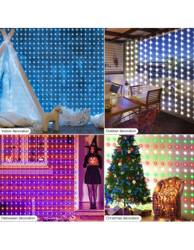 Luces de Cortina Inteligentes RGB 2.44m x 1.83m LumBelle 144LED
