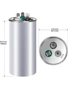 Capacitor AC Doble Función 80+10 uF 370/440V CBB65 2