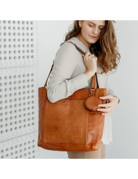 Bolso Tote de Cuero Genuino Berliner Bags Sevilla 40x35cm