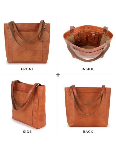 Bolso Tote de Cuero Genuino Berliner Bags Sevilla 40x35cm