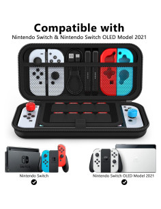 Funda HEYSTOP para Nintendo Switch y OLED 2021, Negra 2