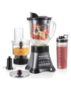 Combo Licuadora y Procesador Hamilton Beach 700W Tarro Vidrio 1.18L