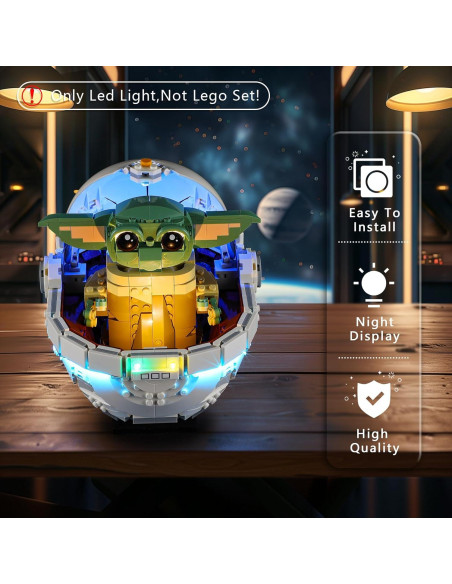 Kit de Luz BOOZUU para LEGO 75403 Grogu con Pram Flotante