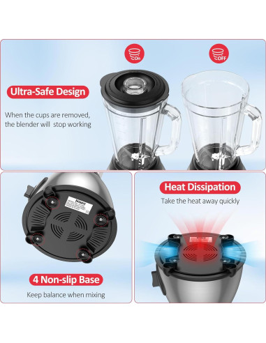 Licuadora JUSANTE Y66E 1000W 1.42L 5 velocidades