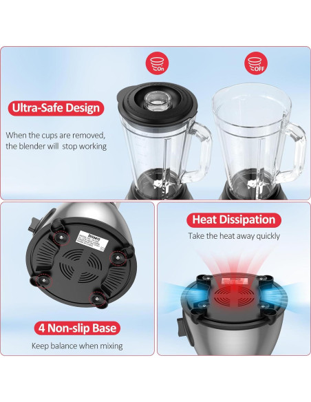 Licuadora JUSANTE Y66E 1000W 1.42L 5 velocidades