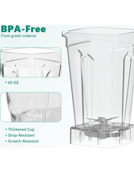 Licuadora OMMO 1800W 3.8L Acero Inoxidable Libre BPA Licuadora OMMO 1800W 3.8L Acero Inoxidable Libre BPA