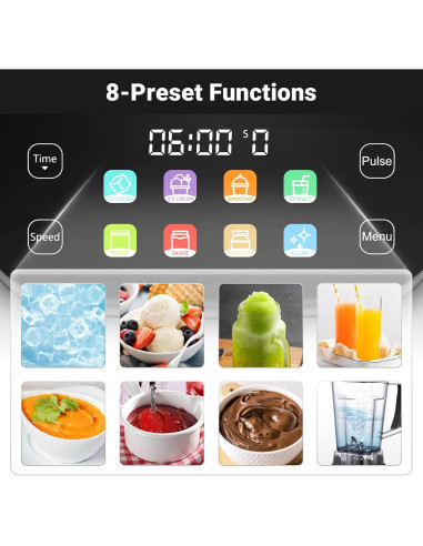 Licuadora Profesional AMZCHEF 2000 W 2 L 10 Velocidades