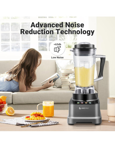 Licuadora Profesional AMZCHEF 2000 W 2 L 10 Velocidades