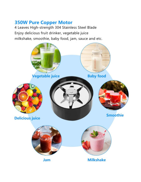 Licuadora Personal Amateys 350W 710ml Fácil de Limpiar