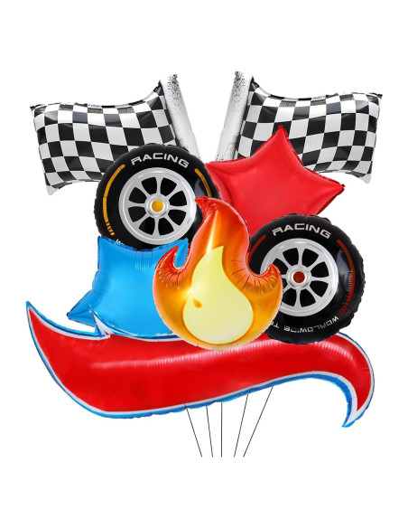 8 Globos Temáticos de Carreras MFYHMY para Fiesta Infantil