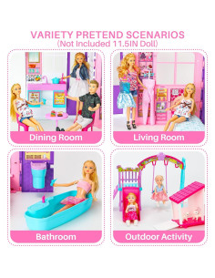 Casa de Muñecas Plegable Style Shine con 60+ Accesorios 2