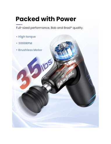 Pistola de Masaje BOB Y BRAD Q2 Mini Compacta y Silenciosa