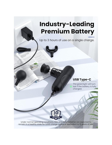 Pistola de Masaje BOB Y BRAD Q2 Mini Compacta y Silenciosa