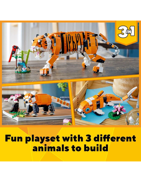LEGO Creator 3 en 1 Tigre Majestuoso 31129 - Juguete 755 Piezas