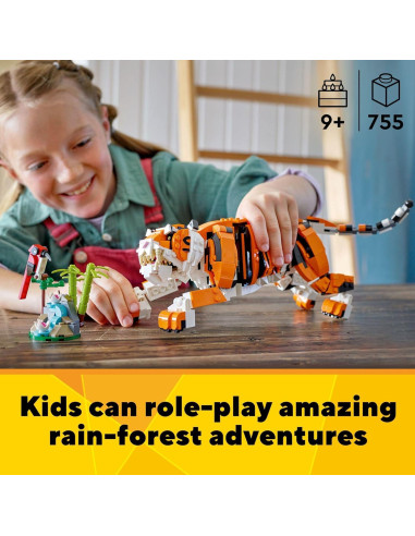LEGO Creator 3 en 1 Tigre Majestuoso 31129 - Juguete 755 Piezas