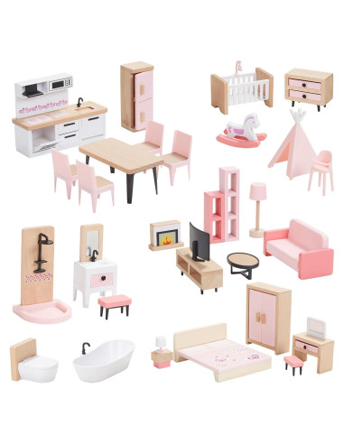 Conjunto de Muebles de Casa de Muñecas Goli Toys 32 Piezas
