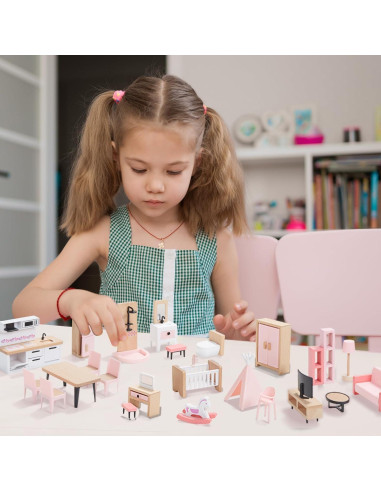 Conjunto de Muebles de Casa de Muñecas Goli Toys 32 Piezas