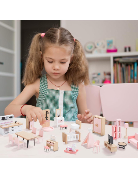 Conjunto de Muebles de Casa de Muñecas Goli Toys 32 Piezas