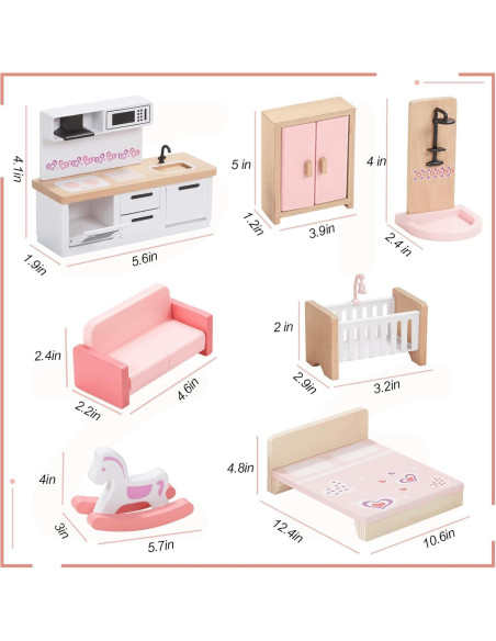 Conjunto de Muebles de Casa de Muñecas Goli Toys 32 Piezas