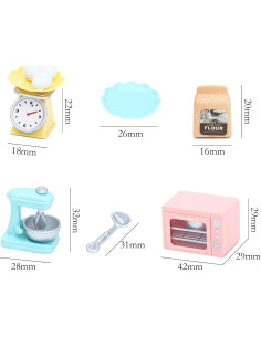 Accesorios de Cocina para Muñecas ONEST 26 Piezas Miniatura 2