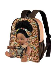 Muñeca Negra 25cm Nice2you con Mochila Portadora para Niños