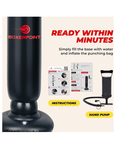 Saco de Boxeo Inflable BOXERPOINT 160 cm para Niños 3-8 Años