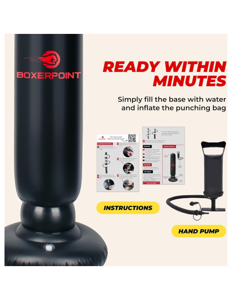 Saco de Boxeo Inflable BOXERPOINT 160 cm para Niños 3-8 Años