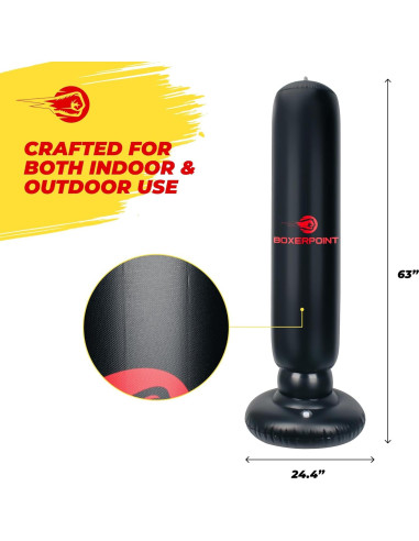 Saco de Boxeo Inflable BOXERPOINT 160 cm para Niños 3-8 Años