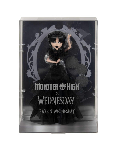 Muñeca Coleccionable Rave'N Wednesday Monster High - Vestido Gótico