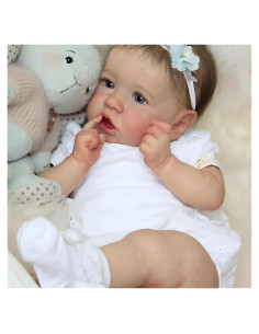 Muñeca Reborn Saskia 49 cm Vinilo Hecho a Mano para Niños