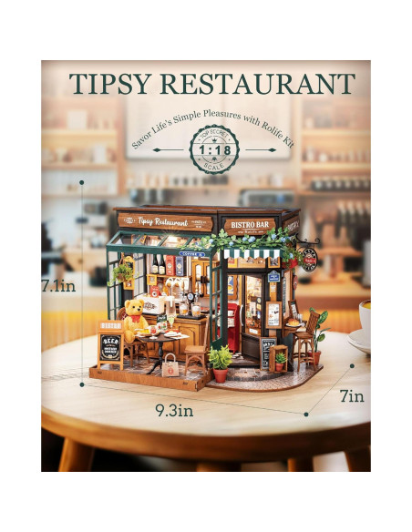 Rolife Kit Casa Miniatura DIY 1:18 Cafetería con LED