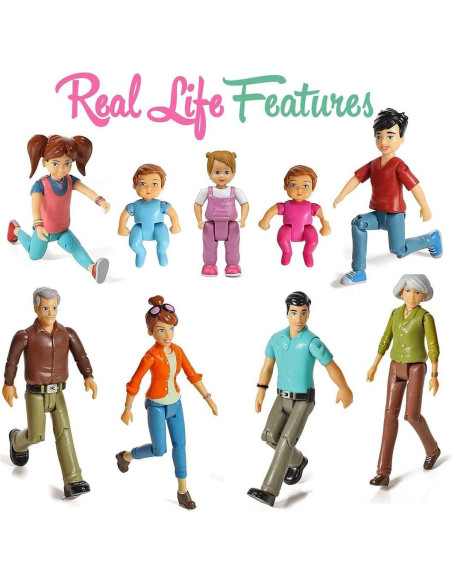 Conjunto de Figuras de Casa de Muñecas Beverly Hills - 9 Piezas