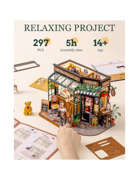 Rolife Kit Casa Miniatura DIY 1:18 Cafetería con LED