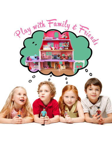 Conjunto de Figuras de Casa de Muñecas Beverly Hills - 9 Piezas