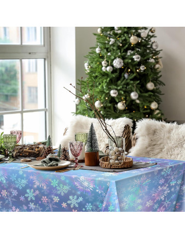 Mantel Iridiscente Copo de Nieve Kochorie 30.5m Azul Morado