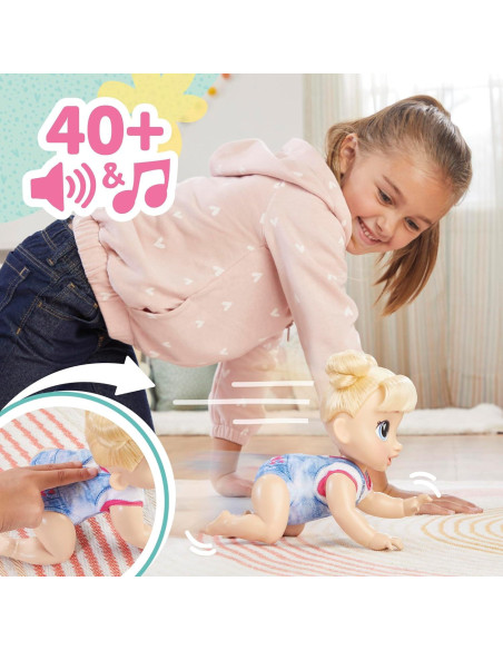 Muñeca Bebé Baby Alive Harper Hugs que Gatea 27 cm