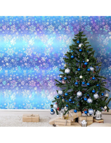 Mantel Iridiscente Copo de Nieve Kochorie 30.5m Azul Morado