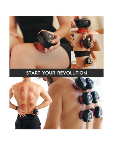 Masajeador de Ventosas REVO 4 en 1 Inteligente Alivio Dolor