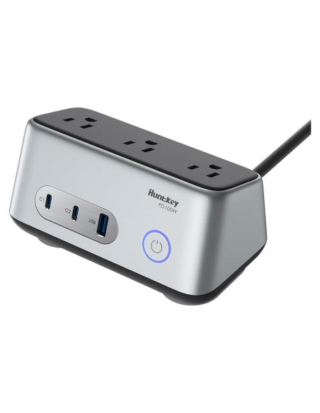 Estación de Carga USB C Huntkey 100W 6 en 1 Gris
