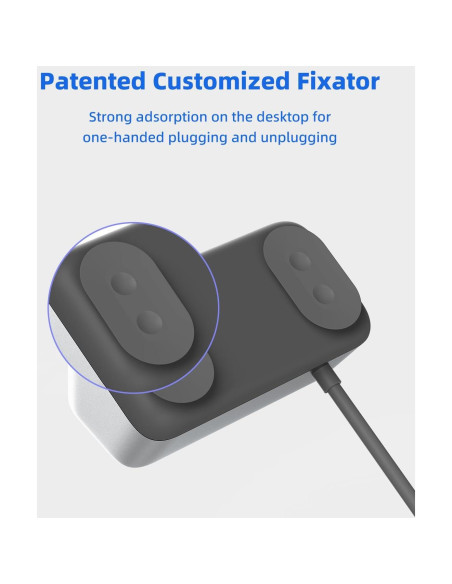 Estación de Carga USB C Huntkey 100W 6 en 1 Gris