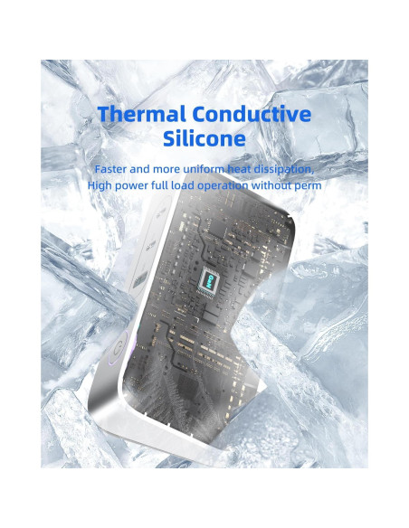 Estación de Carga USB C Huntkey 100W 6 en 1 Gris