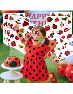 96 Tatuajes Temporales Pre-Cortados Mariquita - Regalos para Niños 2