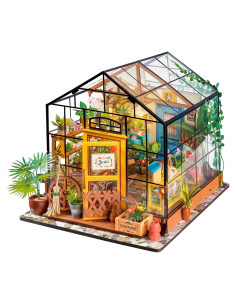 ROBOTIME Casa Miniatura DIY Verde con LED 19.5x17.5 cm