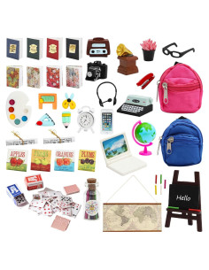 SOTOGO 46 Piezas Accesorios Escuela para Muñecas DIY