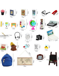 SOTOGO 46 Piezas Accesorios Escuela para Muñecas DIY 2